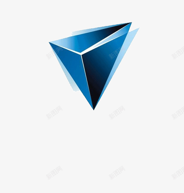 蓝色标识图标psd_新图网 https://ixintu.com 三角 简单 蓝色 重叠