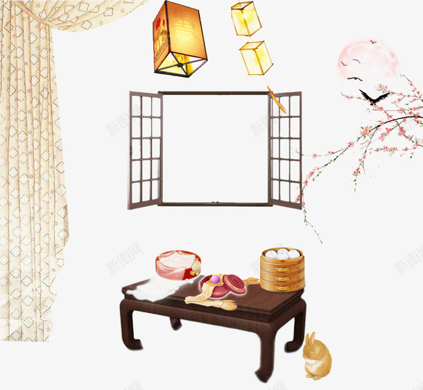 中国风背景元素psd免抠素材_新图网 https://ixintu.com 元素 元素背景 素材背景 背景元素