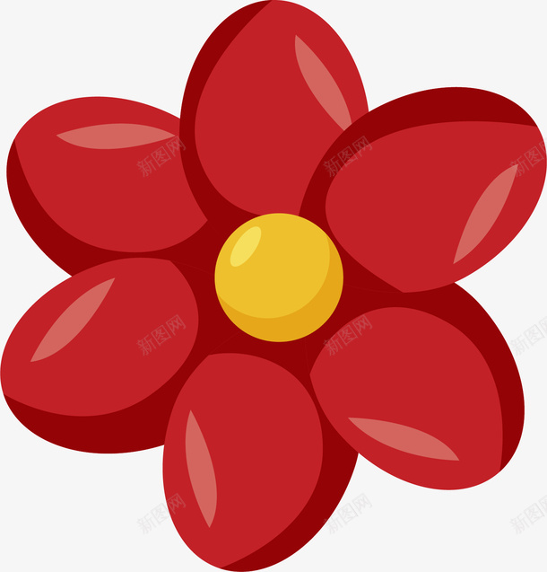 卡通简约红色小花png免抠素材_新图网 https://ixintu.com 卡通可爱 小花 矢量图案 简约 红色 装饰