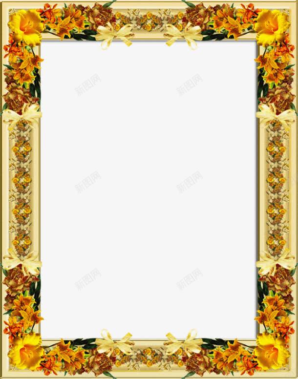 金色花框png免抠素材_新图网 https://ixintu.com 画框 花卉边框 花框