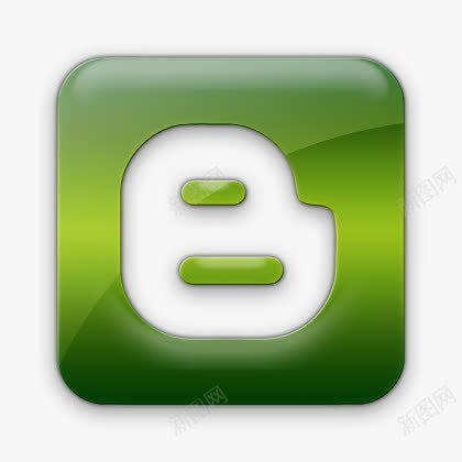 博客标志广场绿色果冻社交媒体图标png_新图网 https://ixintu.com blogger logo square 博客 广场 标志