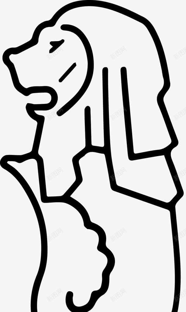 鱼尾狮png免抠素材_新图网 https://ixintu.com 手绘 手绘插画 新加坡 标志 鱼尾狮