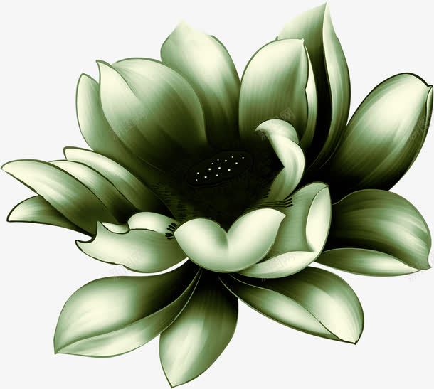 绿色手绘荷花中秋png免抠素材_新图网 https://ixintu.com 中秋 绿色 荷花