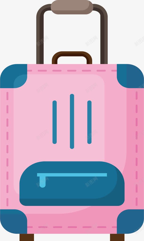 粉红夏天旅游箱子矢量图ai免抠素材_新图网 https://ixintu.com 拉杆箱 旅游季 旅游箱子 矢量png 箱子 粉红箱子 矢量图