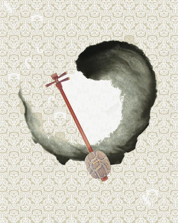 中国风二胡背景图png免抠素材_新图网 https://ixintu.com 中国风 二胡 水墨 背景图