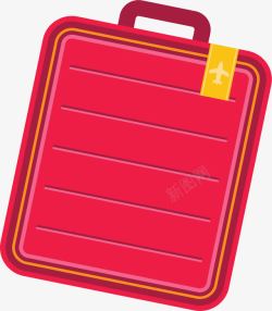 红色的旅游季行李箱矢量图素材