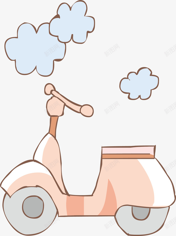 摩托车烟矢量图ai免抠素材_新图网 https://ixintu.com 手绘 时尚 装饰 矢量图