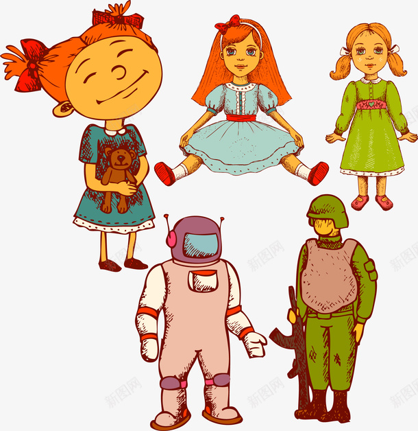 小人小女孩玩偶卡通可爱矢量图ai免抠素材_新图网 https://ixintu.com 卡通可爱 卡通女孩 卡通小人 卡通素材 可爱女孩 可爱小人 可爱素材 女孩 女孩矢量 玩偶 矢量图