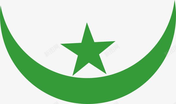 绿色月亮星星图案png免抠素材_新图网 https://ixintu.com 图案 星星 月亮 绿色