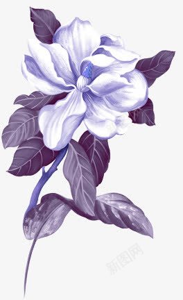 紫色花朵叶片欧式花纹png免抠素材_新图网 https://ixintu.com 叶片 欧式 紫色 花朵 花纹