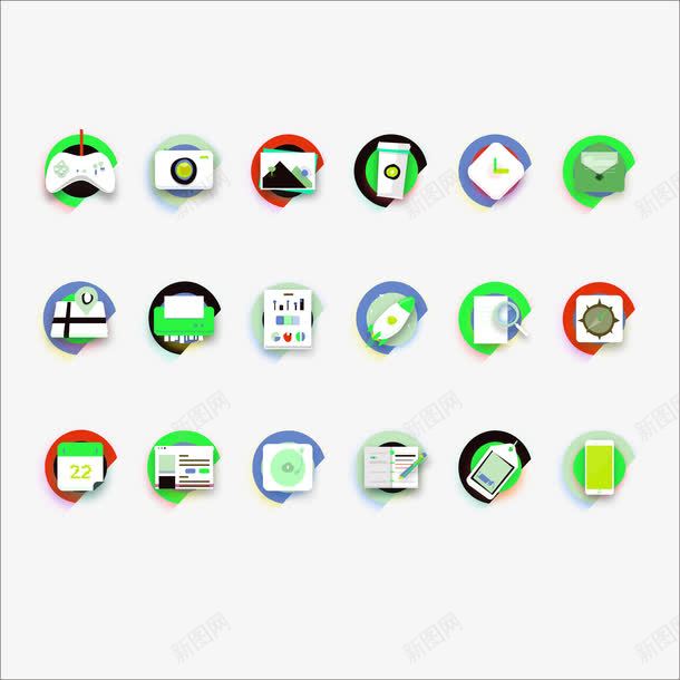 扁平化信息科技png免抠素材_新图网 https://ixintu.com 扁平 扁平化