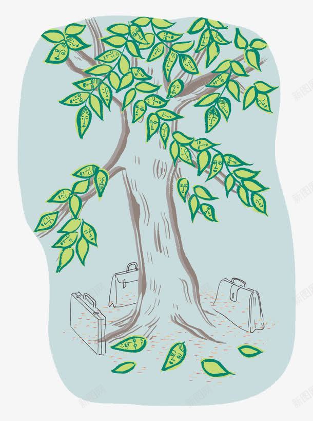 手绘插图一棵树png免抠素材_新图网 https://ixintu.com 一棵树 包 卡通插图 手绘插图 树叶 树叶枝 树枝