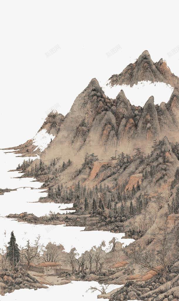彩绘山峦png免抠素材_新图网 https://ixintu.com 大山 山峦 绘画 群山