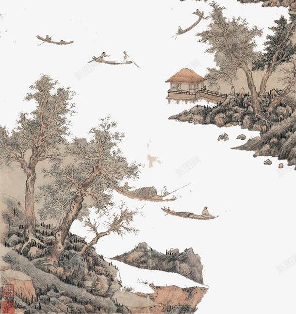 彩绘山峦png免抠素材_新图网 https://ixintu.com 大山 山峦 绘画 群山