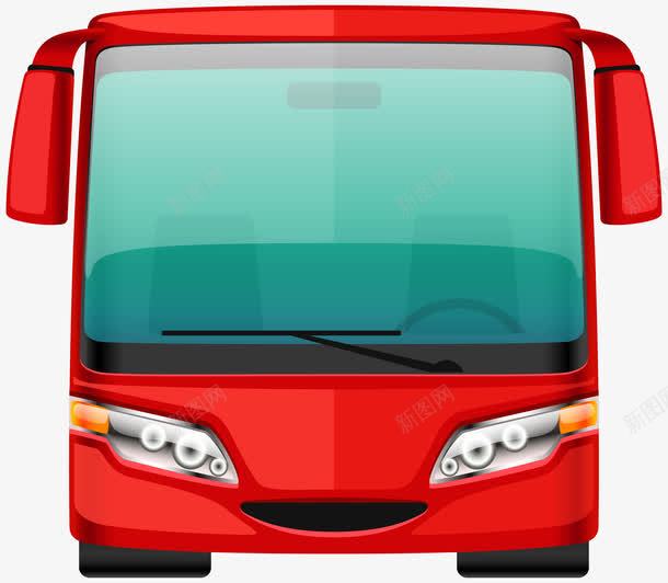 红车png免抠素材_新图网 https://ixintu.com 卡通 大巴 小红车 红色