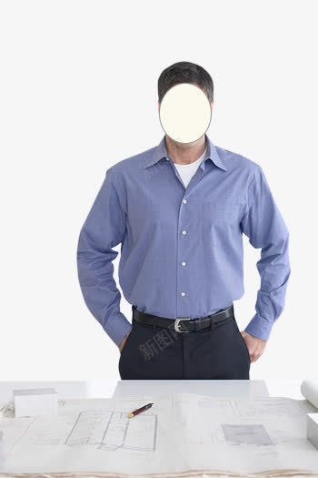 办公的男士png免抠素材_新图网 https://ixintu.com 上班族 商务 商务素材 看图纸的男士