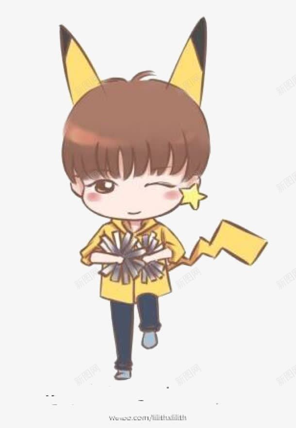 啦啦操队png免抠素材_新图网 https://ixintu.com 可爱 啦啦操 猫耳朵 男孩