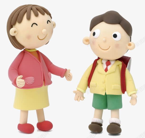 手绘儿童人物png免抠素材_新图网 https://ixintu.com 同学 女孩 学习 学生 男孩