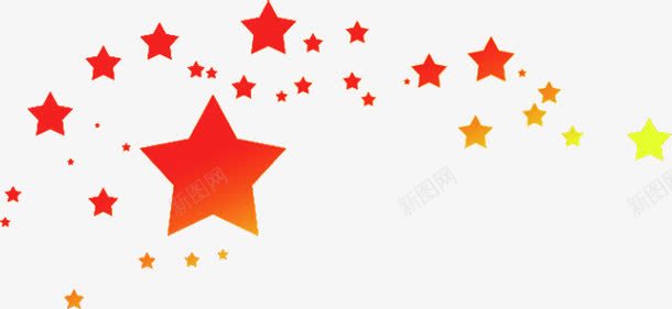 红黄色渐变星星装饰png免抠素材_新图网 https://ixintu.com 星星 渐变 装饰 黄色