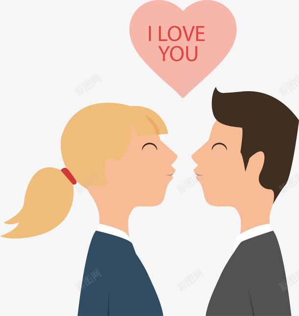 卡通情人节情侣矢量图ai免抠素材_新图网 https://ixintu.com 初恋 初恋情人 情人节 情侣 爱心 矢量图