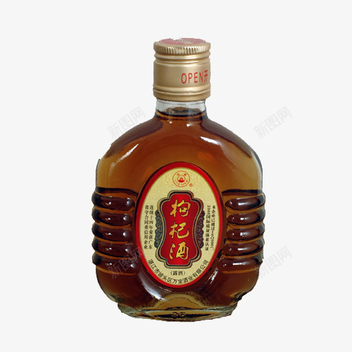 圆形瓶装养生枸杞酒psd免抠素材_新图网 https://ixintu.com 保健 健康 养生 喝酒 圆瓶 枸杞 枸杞子 枸杞酒 白酒 红色