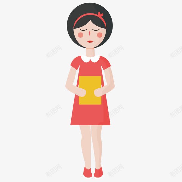 背课文的女孩png免抠素材_新图网 https://ixintu.com 卡通 女孩 课文