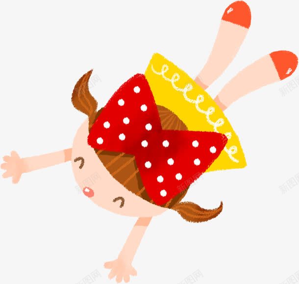 蝴蝶结短裙女孩png免抠素材_新图网 https://ixintu.com 免抠 卡通手绘 可爱 女孩 短裙 蝴蝶结