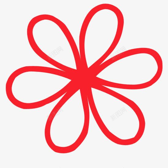 手绘红色花纹线条装饰png免抠素材_新图网 https://ixintu.com 红色 线条 花纹 装饰