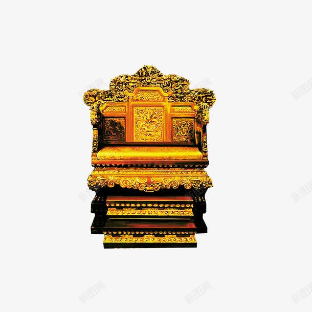 龙椅png免抠素材_新图网 https://ixintu.com 皇上 皇宫 皇帝 金色