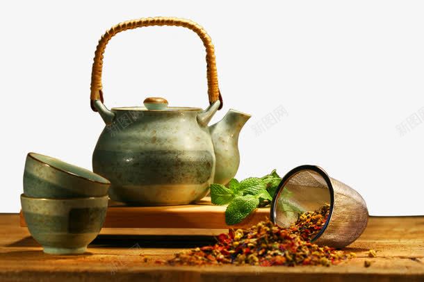 功夫茶具png免抠素材_新图网 https://ixintu.com 功夫茶具 花茶 茶壶