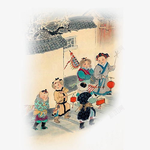 中国风复古人物png免抠素材_新图网 https://ixintu.com 中国风 人物 复古 工笔画 装饰