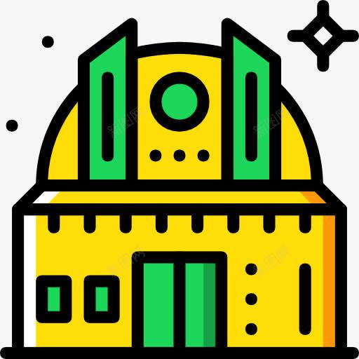 手绘建筑物png免抠素材_新图网 https://ixintu.com 别墅 卡通 建筑物 黄色