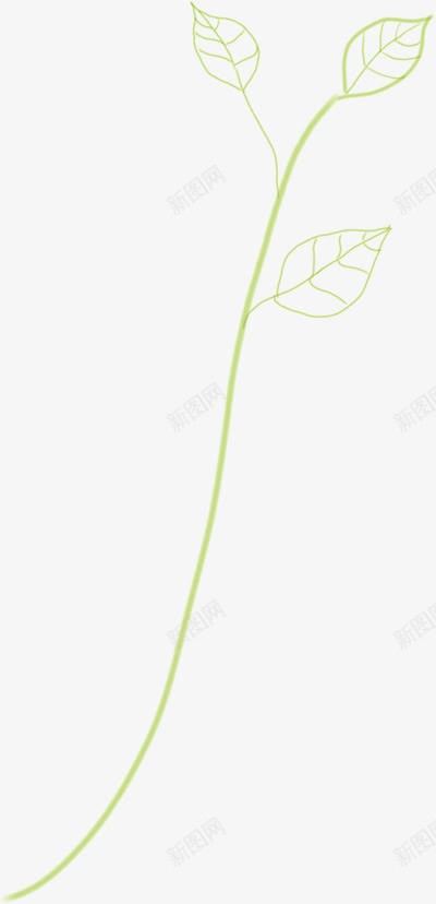 手绘绿色清新树叶简约png免抠素材_新图网 https://ixintu.com 树叶 清新 简约 绿色