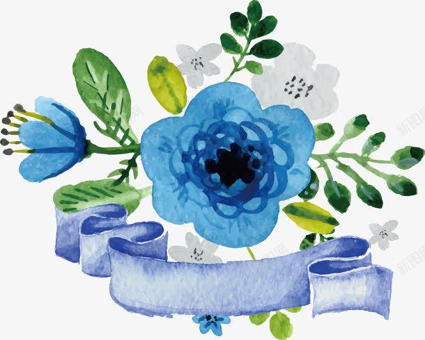 蓝玫瑰矢量图ai免抠素材_新图网 https://ixintu.com 水墨小花 水墨植物 水墨蓝玫瑰 玫瑰素材 矢量玫瑰 蓝花 矢量图