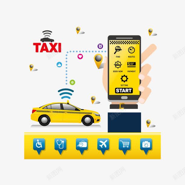 手机打车png免抠素材_新图网 https://ixintu.com 手机 打车 汽车