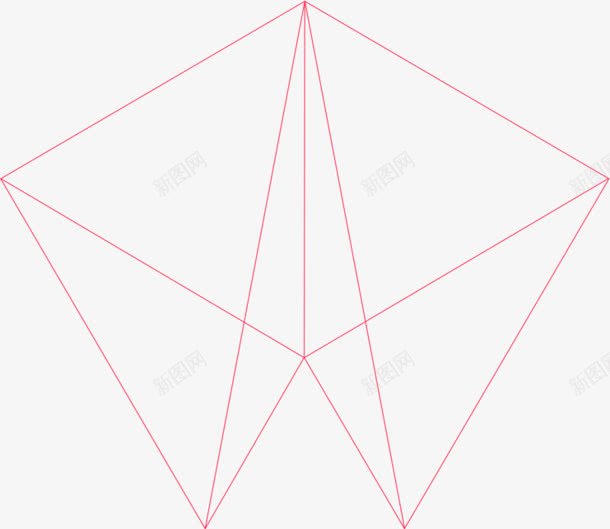 红色线条几何体png免抠素材_新图网 https://ixintu.com 几何体 红色 线条