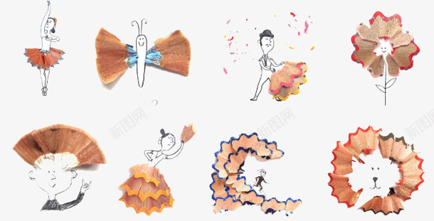 创意铅笔屑画png免抠素材_新图网 https://ixintu.com 再次利用 创意铅笔屑画 环保 铅笔