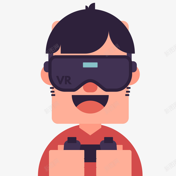 创意戴VR头显的人物头像矢量图ai免抠素材_新图网 https://ixintu.com VR 人物头像 人物设计 电子设计 科技产品 矢量图