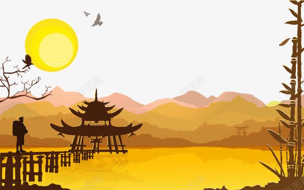 黄昏美景png免抠素材_新图网 https://ixintu.com 中国 旅游 落日