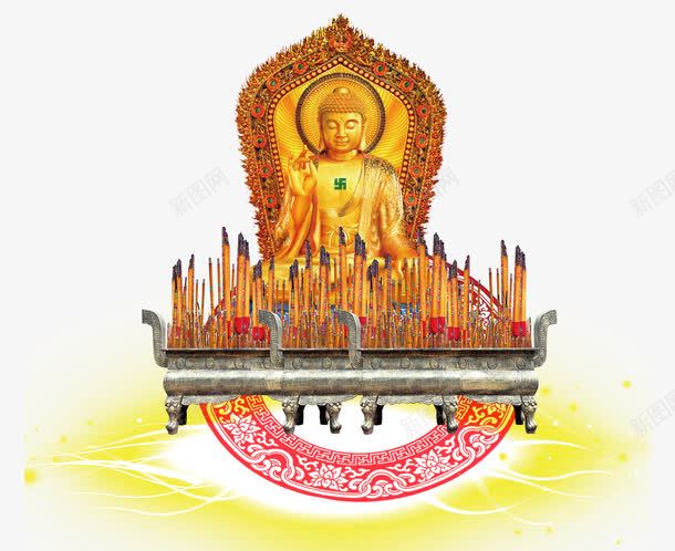 释迦摩尼佛像png免抠素材_新图网 https://ixintu.com 佛像 释迦摩尼 香火