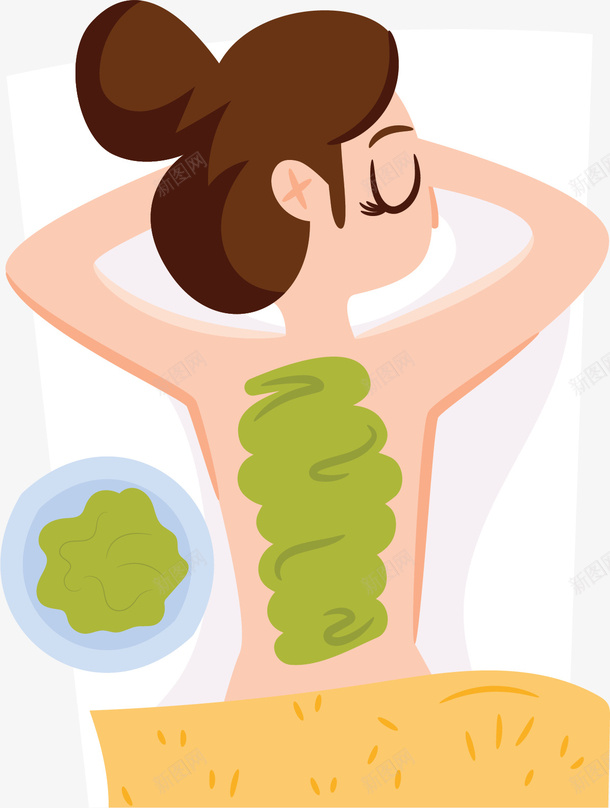 趴着做背部美容的人矢量图ai免抠素材_新图网 https://ixintu.com 矢量png 美容 美容院 背部护理 背部按摩 背部美容 矢量图