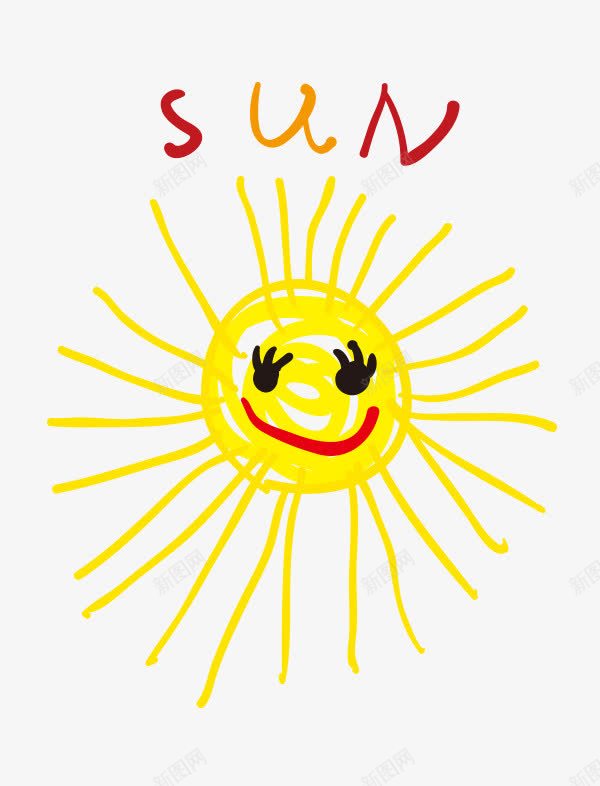 手绘小太阳png免抠素材_新图网 https://ixintu.com 卡通 手绘
