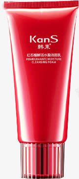 红色洁面乳包装png免抠素材_新图网 https://ixintu.com 包装 红色 设计
