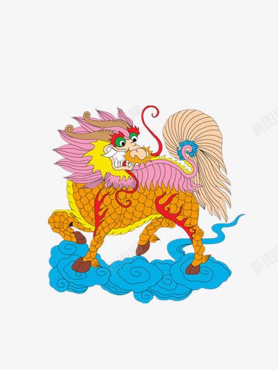麒麟踏云png免抠素材_新图网 https://ixintu.com 健康 吉利 神话 麒麟