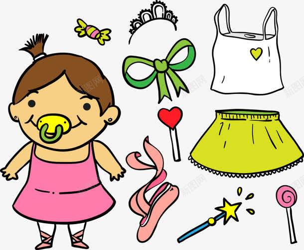 吸奶嘴的女孩png免抠素材_新图网 https://ixintu.com 人物插画 卡通女孩 吸奶嘴 女孩 矢量女孩