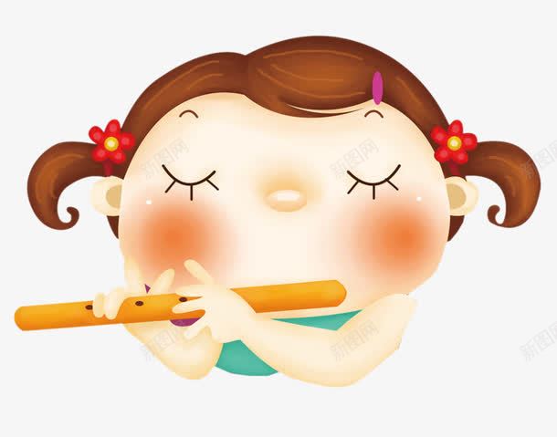吹笛子的小女孩png免抠素材_新图网 https://ixintu.com 榛勮壊 缁胯壊 鍗