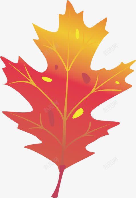 黄红色渐变树叶装饰png免抠素材_新图网 https://ixintu.com 免费 免费下载 树叶 渐变 红色 装饰 高清大图 黄红色渐变树叶装饰免抠