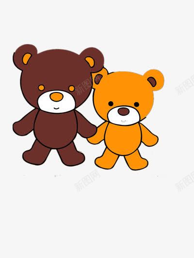 一对泰迪熊png免抠素材_新图网 https://ixintu.com 卡通 可爱 图片 素材