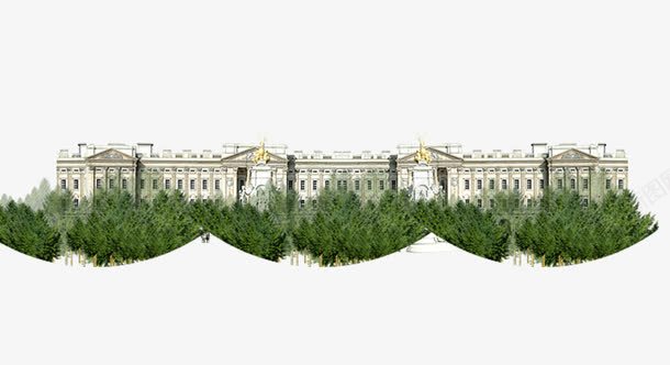 别墅建筑绿化png免抠素材_新图网 https://ixintu.com 建筑 生活区 绿化 联排别墅