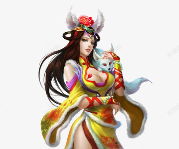 大胸古装女狐狸png免抠素材_新图网 https://ixintu.com 古装 狐狸